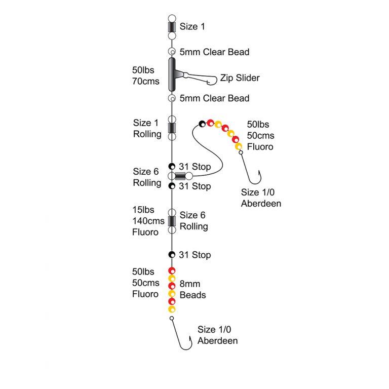 Tronixpro Boat Plaice 1/0 Rigs Red/Yellow 1 Packet