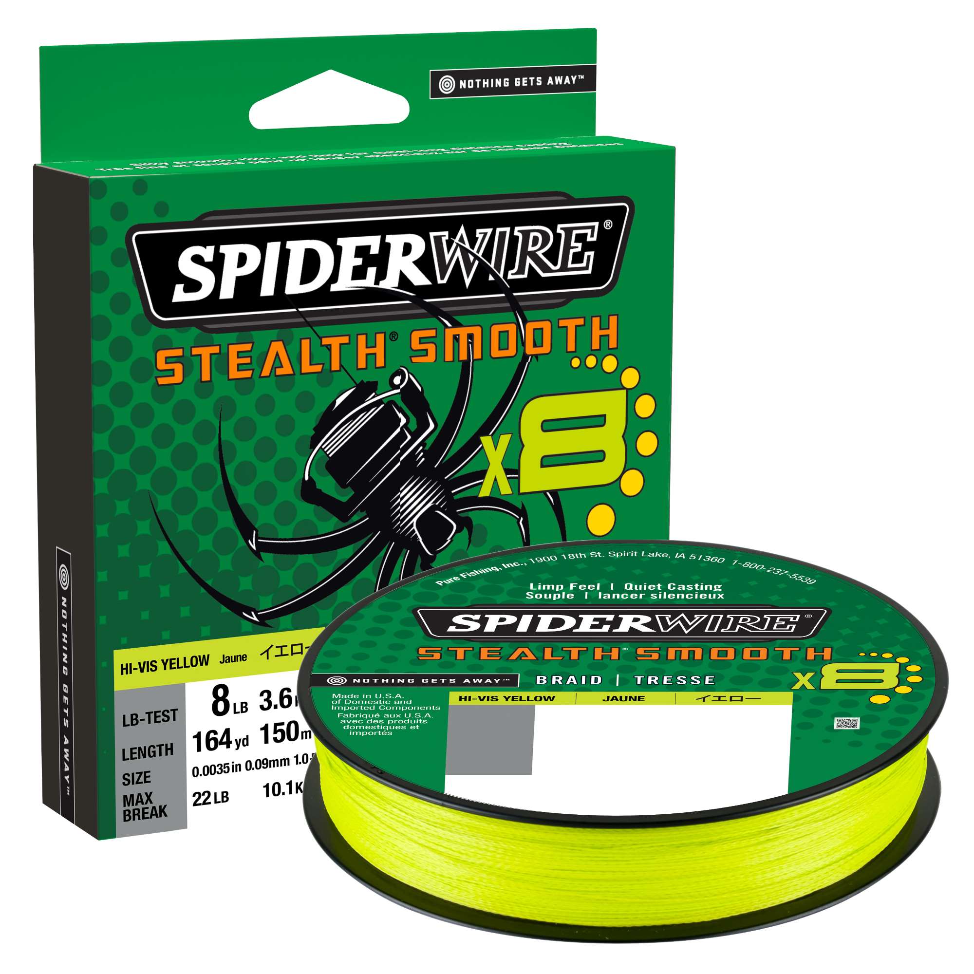 Spiderwire Stealth Smooth Braid 300m Hi Viz Yellow