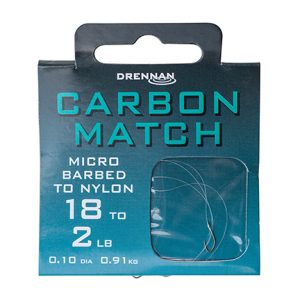Drennan Carbon Match Micro Barbed Hooks to Nylon