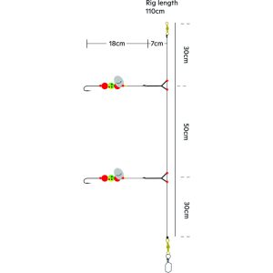 Kinetic Plaice Rig #1/0 Yellow/Red/Orange