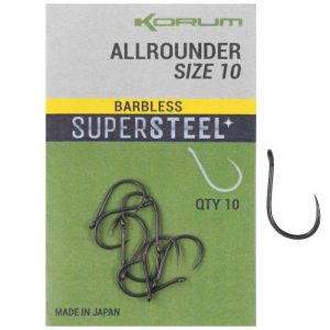 Korum Super Steel Allrounder Barbless Hooks