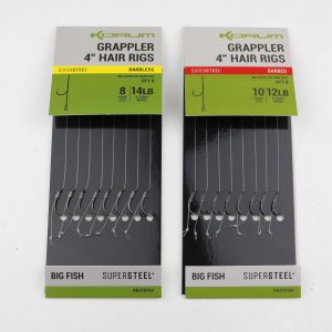 Korum Grappler Hair Rigs 4" Barbed