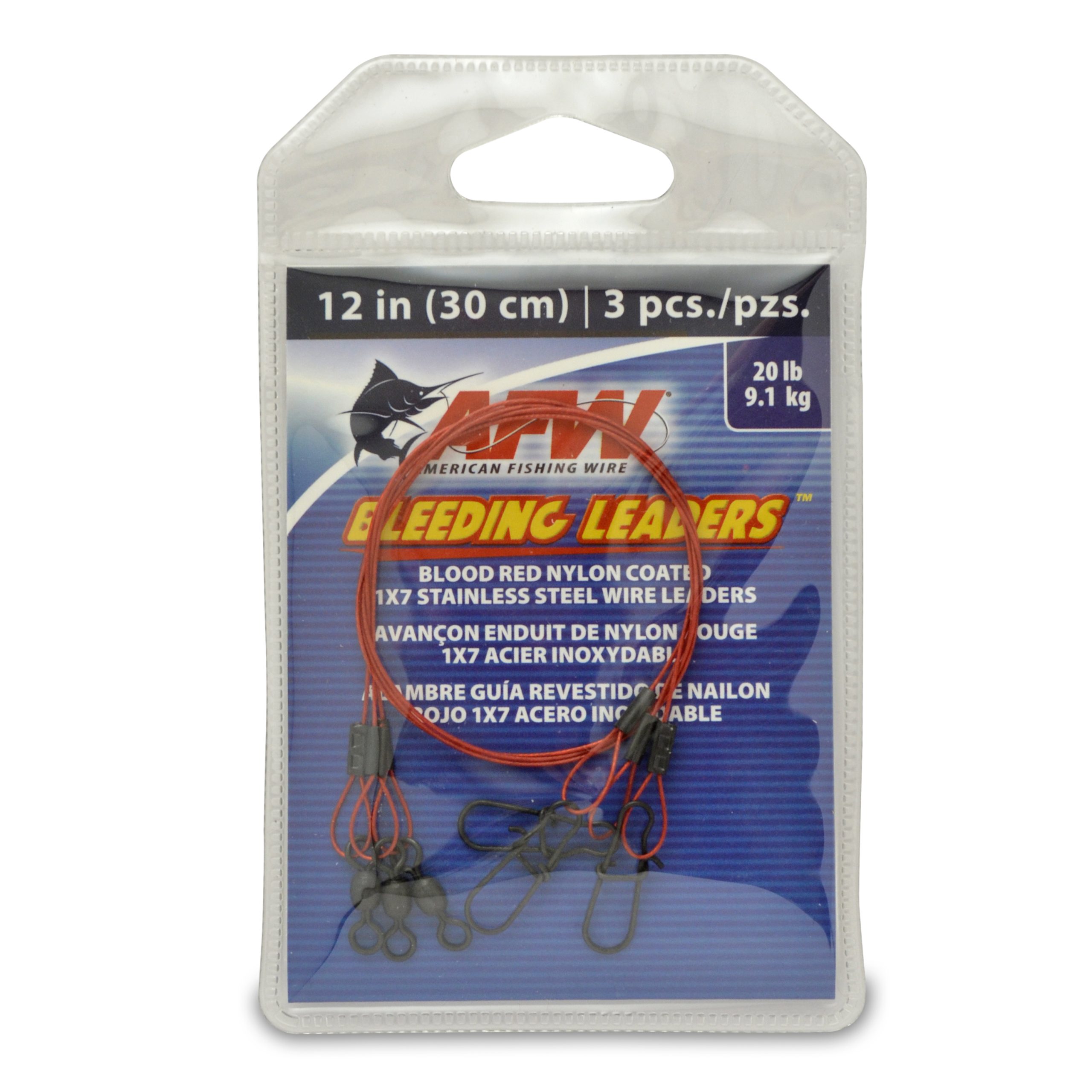 AFW Bleeding Leaders, Nylon Coated 1x7 Stainless, Duo Lock Snap