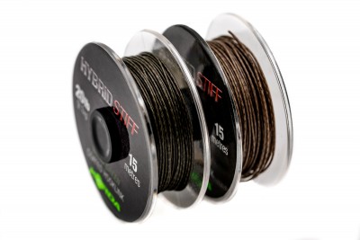 Korda Hybrid Stiff Coated Braid Hooklink - 20lb, 20m, Green/Brown