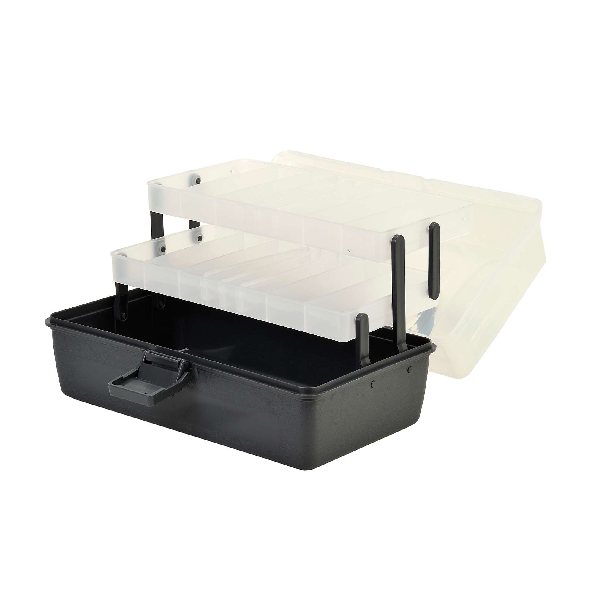 Shakespeare 2 Tier Cantilever Tackle Box - Clear Black