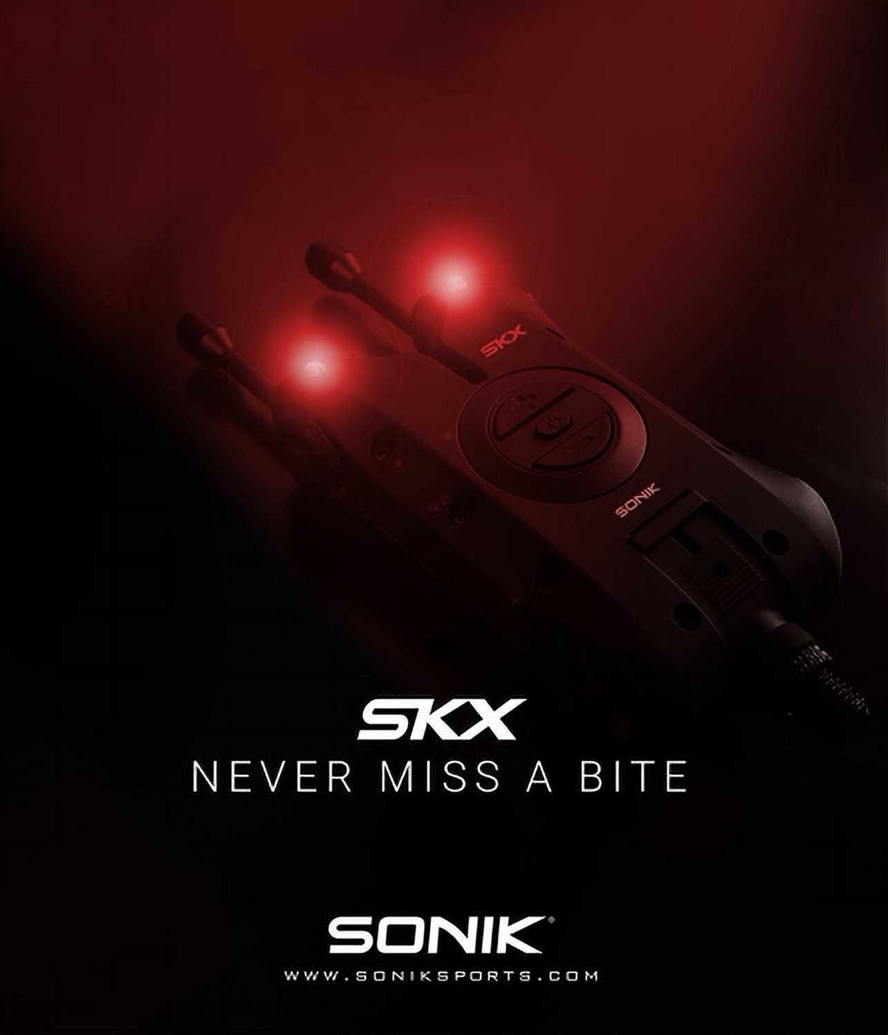 Sonik SKX Bite Alarm and Receiver Set + FREE Bivvy Light