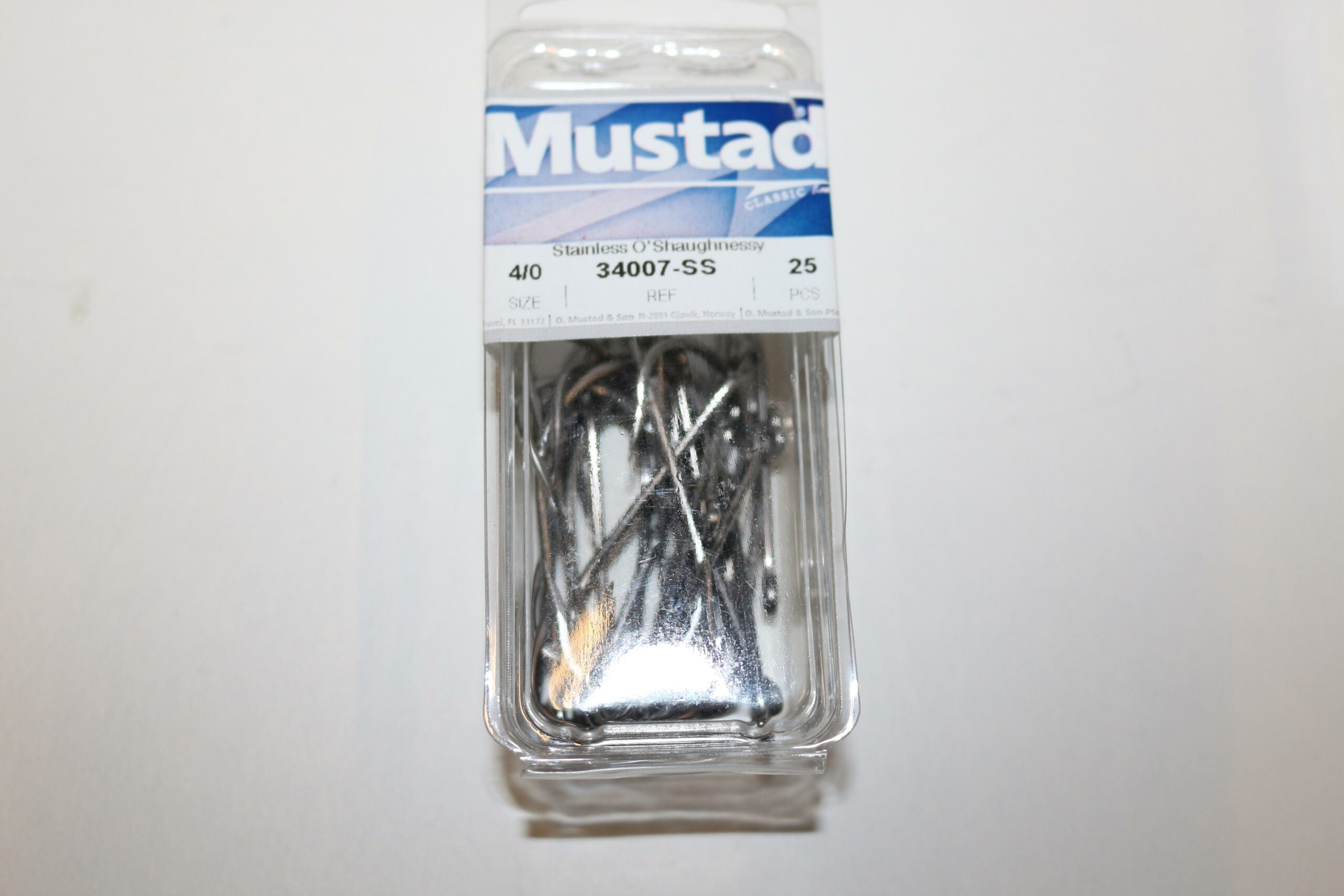 Mustad 34007 #4/0 8ct Stainless Oshaunessy Hook