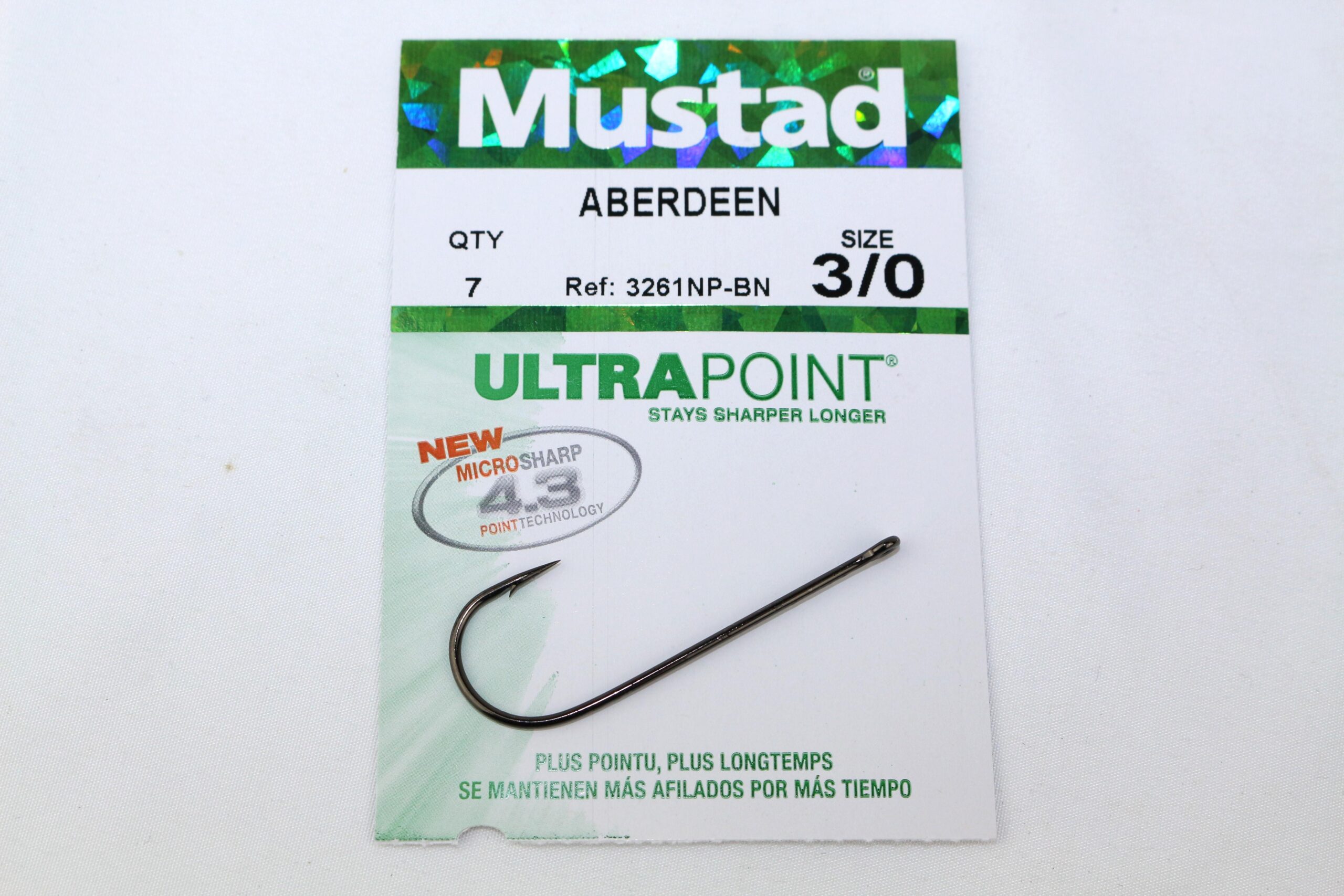 Mustad Aberdeen 3/0 Hooks 7pcs