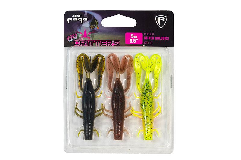Leurre Souple Fox Rage Slick Shad Mixed Colour Pack 13cm Par 4 UV Pink Candy   Uv Perch   Uv Dark Oi