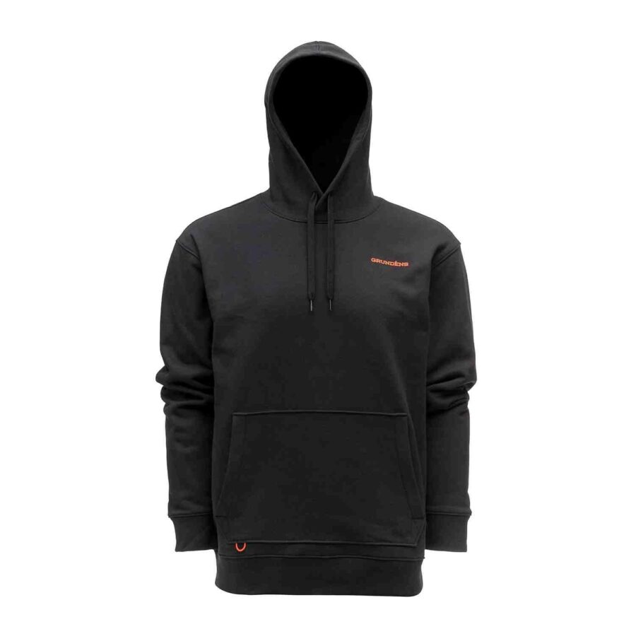 Grundens Displacement DWR Hoodie Logo Anchor - Black - Image 2