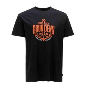 Grundens Logo Anchor SS T-Shirt - Black
