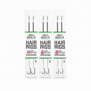 Korda Basix Hair Rigs Wide Gape Barbless - Size 4 25lb