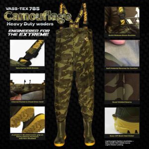 Vass Vass-Tex 785 Series Camo Chest Wader - Studded