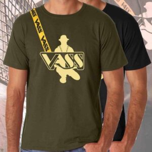 Vass Logo Print T- Shirt w/Strap - Khaki