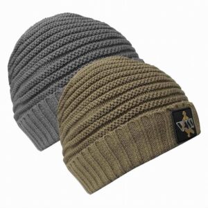 Vass 'Fleece Lined' Ribbed Beanie (Rubber Badge) One Size