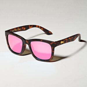 Big Fish 1983 Sunglasses Small Perch Pink Red Iridium - Frame Brown Turtle