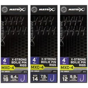 Matrix X-Strong Boilie Pin Rigs MXC-4 4' Size 14 Hook to 7.9lb Barbless