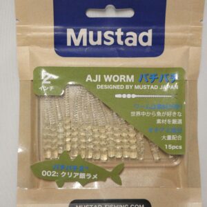 Mustad AJI 2" Worm Bachi-Bachi Clear Silver Glitter