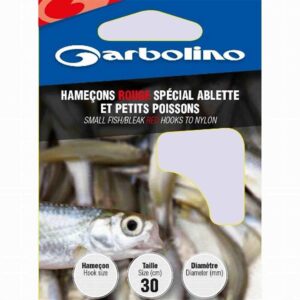 Garbolino Small Fish/Bleak Red Hooks To Nylon Pkt10