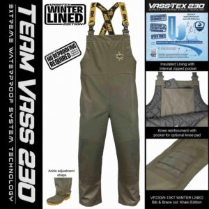 Team Vass 230 Winter Lined Bib & Brace - Khaki