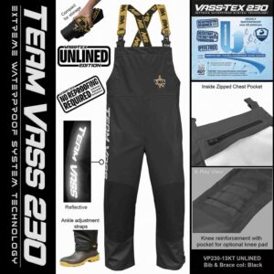 Team Vass 230 Unlined Bib & Brace w/Knee - Black